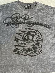 Rebel Vengeance Mineral Wash Skull Graphic Tee Men’s L Heavyweight Boxy NWT Grey