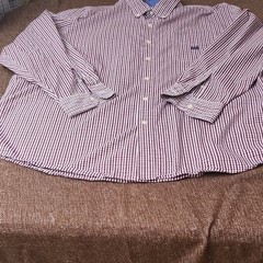 Chaps Men’s Big & Tall 3XB Burgundy/White Check Woven Stretch Button-Down