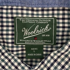 Woolrich Navy Gingham Button Down Long Sleeve Shirt Outdoor Gorpcore Men’s Large