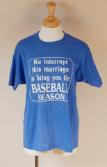 Vintage 1980s Screen Stars Paper Thin Single Stitch Baseball Marriage T-Shirt