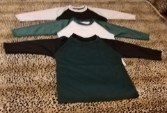 3 Packs Men’s 3/4 Sleeve Crew Neck Raglan Jersey Baseball Tee Shirts Size XS