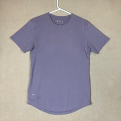 BYLT Shirt Adult Small Purple Short Sleeve Tee Crew Neck Drop Cut Preppy Mens