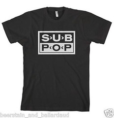 Iconic Sub Pop Logo T-shirt black BRAND NEW Professionally made and printed