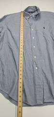 Polo Ralph Lauren Blake Shirt Mens M Blue Houndstooth Micro Check Long Sleeve