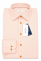 ETON Orange Shirt Wide Single Cuff Cutaway Contemporary Size 41 16