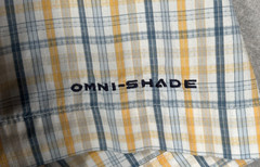 Columbia Men’s PFG Omni-Shade Short Sleeve Button Shirt – Yellow & Blue – Size S