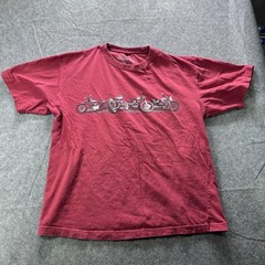 Newport Blue Shirt Mens XL Red Motorcycle Graphic Crewneck Cotton Tagless