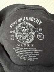 New With Tags Sons Of Anarchy Black 2X T-Shirt Reaper Flag Background Hot Topics