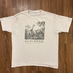 Vintage 90s Banana Republic Giraffe Pocket T Shirt Size XL Single Stitch