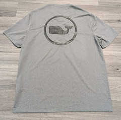 Vineyard Vines Men’s Gray Stretch Performance Pocket Whale Logo T-Shirt Size L