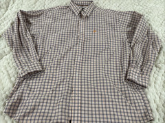 Ariat Pro Series Mens XL Blue Plaid Button Down Shirt Western Vent Mesh