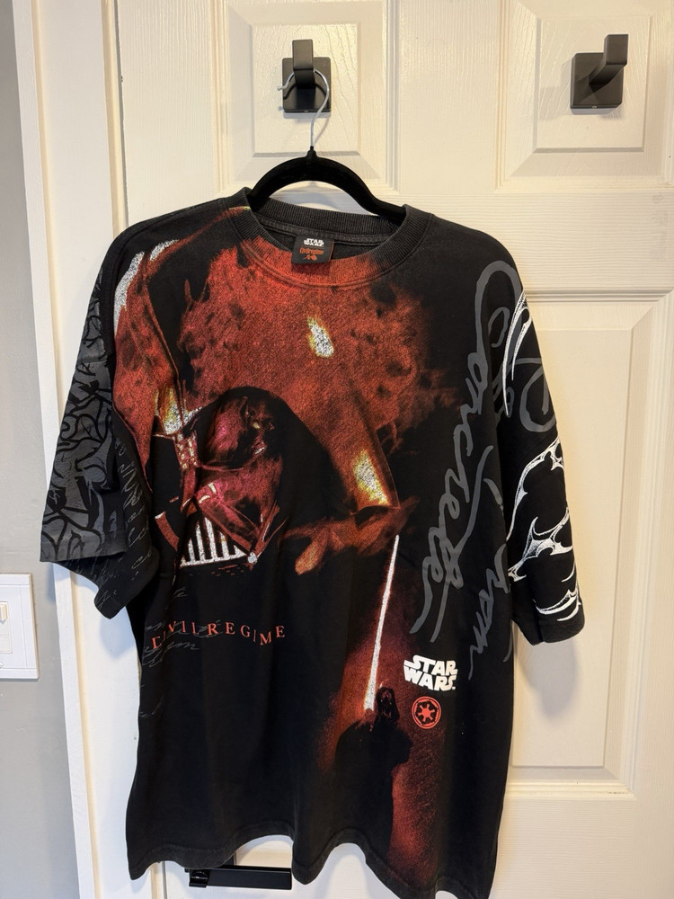 Civil Regime Star Wars Darth Vader Graphic Logo T-Shirt Black Red Size Large