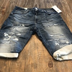 H&M Regular Fit Long Length Coupe Standard Shorts Size XL in Blue