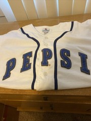 Pepsi Next Generation VTG Baseball Style Jersey Size S/M White Lettered Stitch