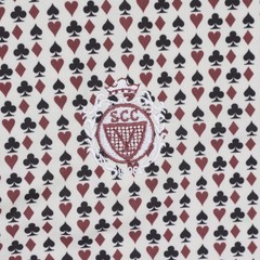 Straight Down Polo Shirt Mens XL Off-White Card Suit Print Golf Saginaw CC