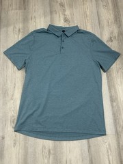 Lululemon Men’s Turquoise Teal Short-Sleeve Collared Polo Shirt XL