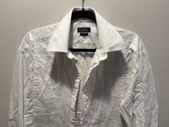 Luigi Borrelli for Louis Boston Men’s Pleated Front Tuxedo Dress Shirt Italy 40