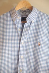 Polo Ralph Lauren Men’s M Classic Blue White Gingham Button Down Oxford Shirt