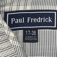 Paul Fredrick Men’s Dress Shirt Blue/White classic FT 140s Egyptian Cotton 17/36