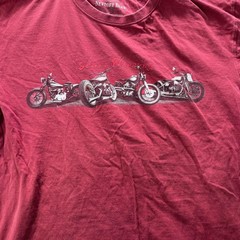 Newport Blue Shirt Mens XL Red Motorcycle Graphic Crewneck Cotton Tagless