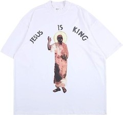 KANYE WEST T-SHIRT JESUS IS KING SUNDAY SERVICE High Neck Hip Hop – Small