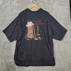 Tommy Bahama Shirt Mens XL Black Putt Daddy Tiki Golf Silk Short Sleeve Button