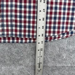 Jos A Bank Traveler Mens XL Long Sleeve Gingham Check Button Down Shirt Red Navy