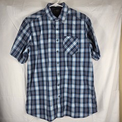 5.11 Tactical Mens Blue Plaid Short Sleeve Snap Front Shirt Medium TLBLIN-4389-1