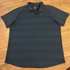 Nike Golf Tiger Woods Collection Polo Shirt Mens XL Green Zonal Cooling Striped