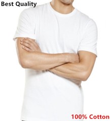 New 3-6 Pack Men’s 100% Cotton Tagless T-Shirt Undershirt Tee Plain White S-XL