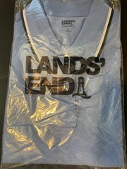 Brand New Land’s End Men’s Short Sleeve Mesh Pique Polo Shirt Chicory Blue