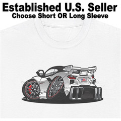 DigiRods Corvette C8 2023 White 70th Anniversary Model Cartoon Car T Shirt