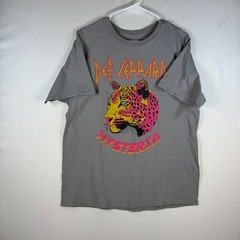 Def Leppard Hysteria Graphic T-Shirt Men Large Gray Goodie Two Sleeves Rock Band