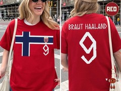 Erling Haaland Cartoon Style Football T-Shirt