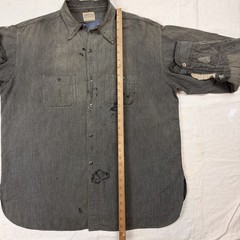 Vintage 30s Montgomery Ward Salt And Pepper Chambray Work Shirt Men’s Size XL