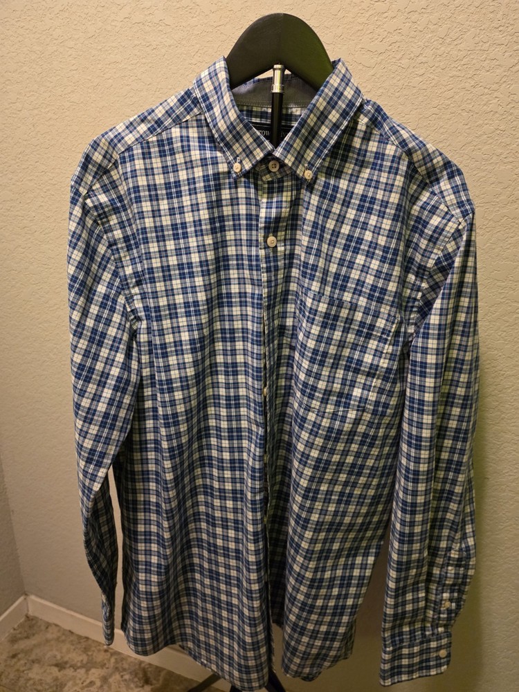 Crown & Ivy Classic Fit Long Sleeve Button Down Shirt mens Large Plaid