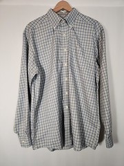 LLBean Mens Wrinkle Resistant Plaid Button Down Shirt Long Sleeve Utility Mens L