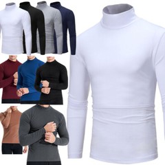 US Men Thermal Underwear Top Long Sleeve Base Layer Shirts Turtleneck Undershirt
