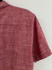 Almond Surfboards Chambray Shirt Men’s L Red Short Sleeve Button Down USA Made