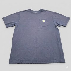 Carhartt Extra Large K87 Pocket T-Shirt Tall Navy Blue Heavyweight Loose Fit