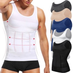 Men Slimming Body Shaper Vest Gynecomastia Compression Shirts Tummy Control Tops