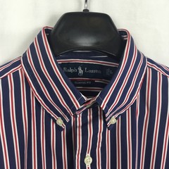 Ralph Lauren Mens Classic Shirt Large Blue Stripe Modern City Boy Utility Preppy