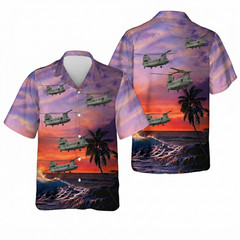 CH-47 Chinook Tropical Beach Sunset Hawaiian, Gift For Friends