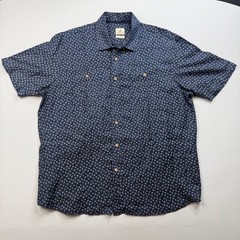 Johnnie-O Hangin Out Men’s XL Navy Paisley Short Sleeve Button Up Shirt