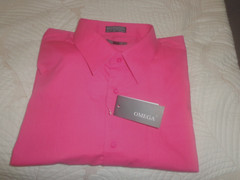 Omega Italy Dress Shirt Men’s Tall Sz 4XL 20/36-37 Long Sleeve Pink Chest Pocket