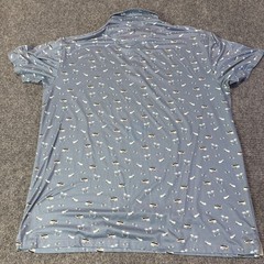 Anderson Ord Polo Shirt Mens XL Blue Camper Van Palm Tree Golf All Over Print