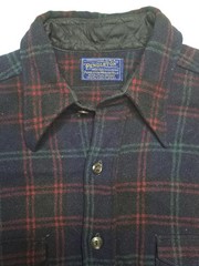 RARE EUC 20s/30s Pendleton Plaid Wool Flannel Shirt Pleated Pockets Curved Hem