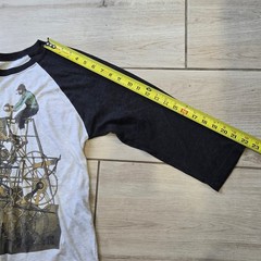 Curbside Clothing Mens Thinking Machine Raglan Graphic Tee Grey Black Sz M *flaw