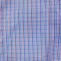 Roundtree & Yorke Gold Label Dress Shirt Mens 14.5 Blue Check Slim Non Iron