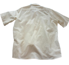 VTG Christian Dior Chemises Button up Striped Short Sleeve Cream Shirt 17 XL